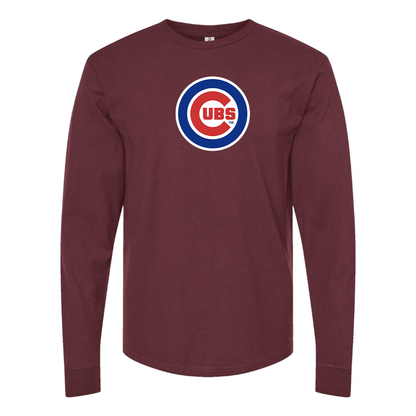 Men's Chicago Cubs Logo Cotton Long Sleeve T-Shirt