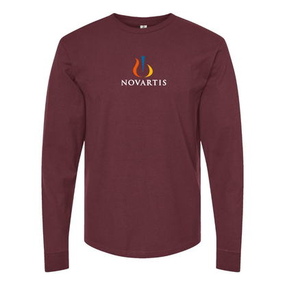 Men's  Novartis Logo  Cotton Long Sleeve T-Shirt