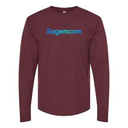 Men's Sagemcom Logo Cotton Long Sleeve T-Shirt