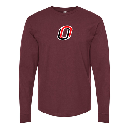 Men's Nebraska Omaha Mavericks Logo  Cotton Long Sleeve T-Shirt