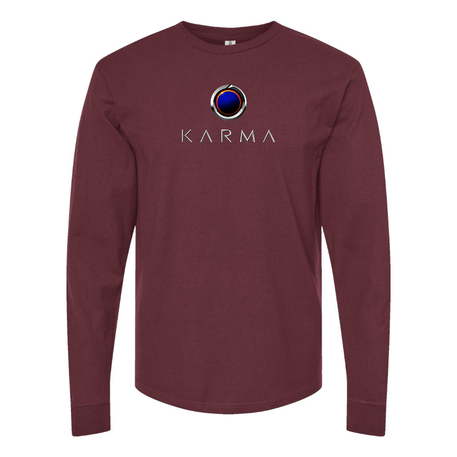 Men's Karma  Logo Cotton Long Sleeve T-Shirt