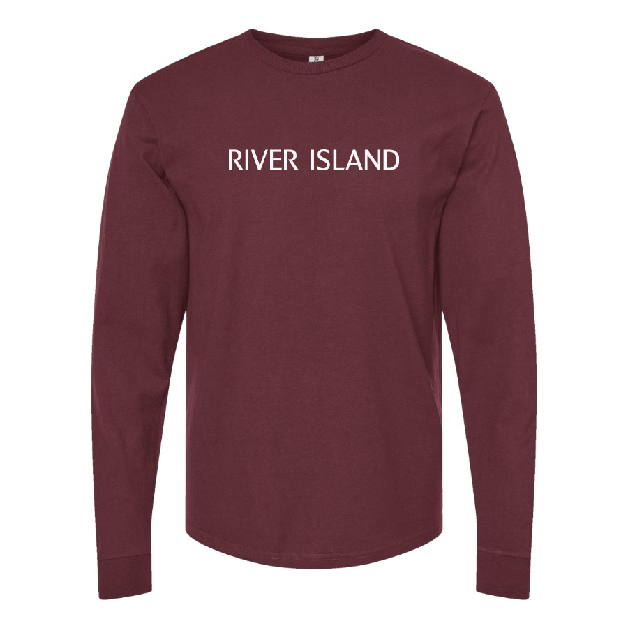 Men's River Island   Logo  Cotton Long Sleeve T-Shirt