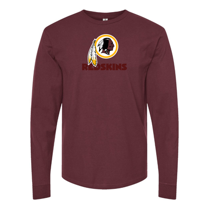 Men's Washington Redskins Logo  Cotton Long Sleeve T-Shirt