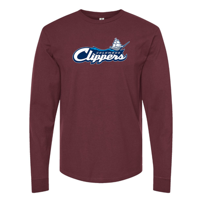 Men's Columbus Clippers Logo Cotton Long Sleeve T-Shirt