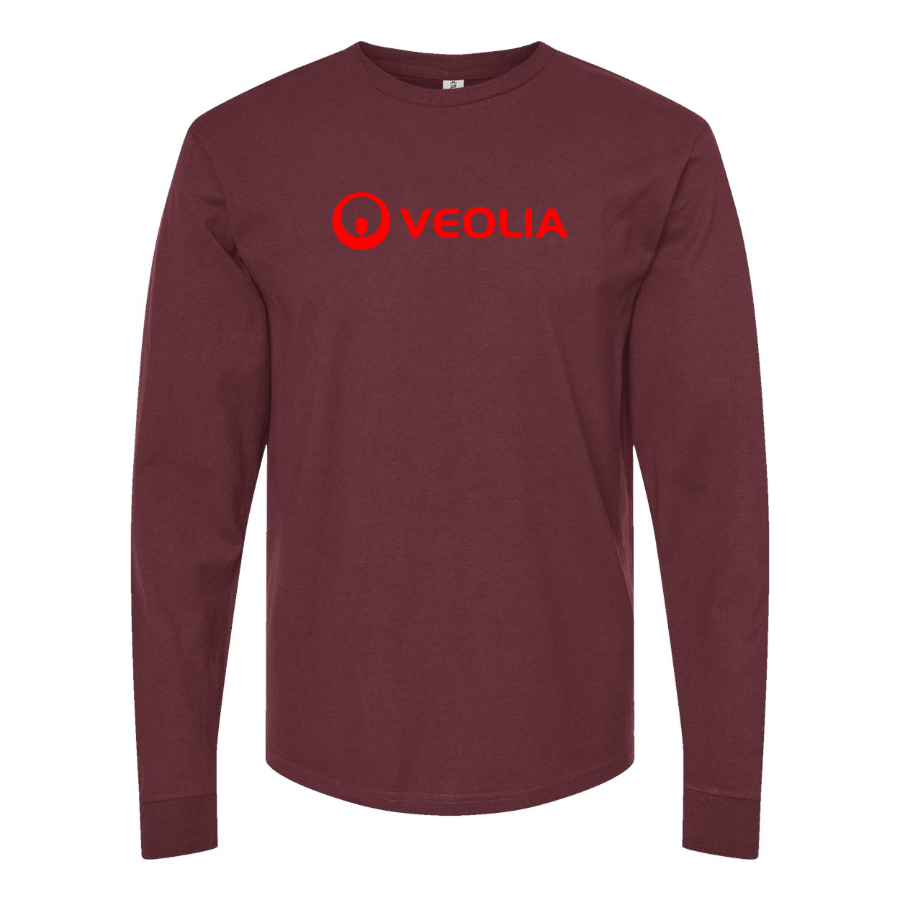 Men's Veolia Logo  Cotton Long Sleeve T-Shirt