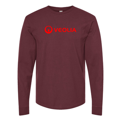 Men's Veolia Logo  Cotton Long Sleeve T-Shirt