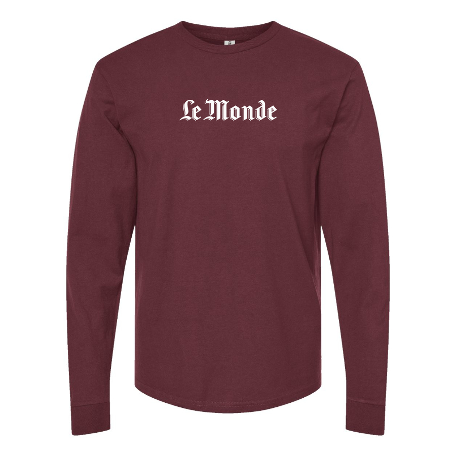 Men's Le Monde Logo Cotton Long Sleeve T-Shirt