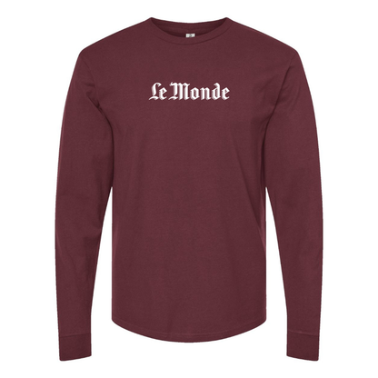 Men's Le Monde Logo Cotton Long Sleeve T-Shirt