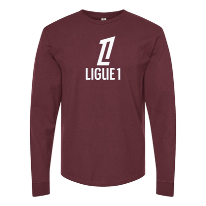 Men's Ligue 1 Logo Cotton Long Sleeve T-Shirt