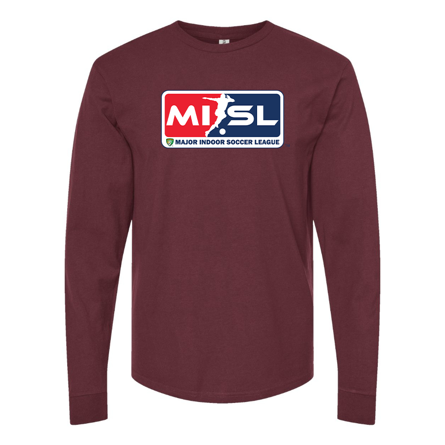 Men's Major Indoor Soccer League Logo Cotton Long Sleeve T-Shirt
