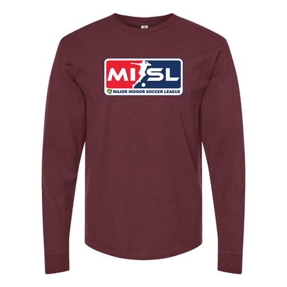 Men's Major Indoor Soccer League Logo Cotton Long Sleeve T-Shirt