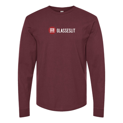 Men's Glasseslit Logo  Cotton Long Sleeve T-Shirt