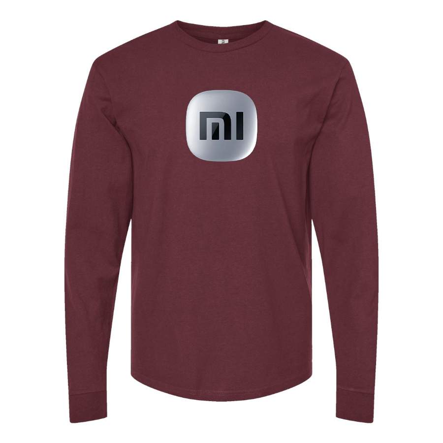 Men's Xiaomi SU7 Logo Cotton Long Sleeve T-Shirt