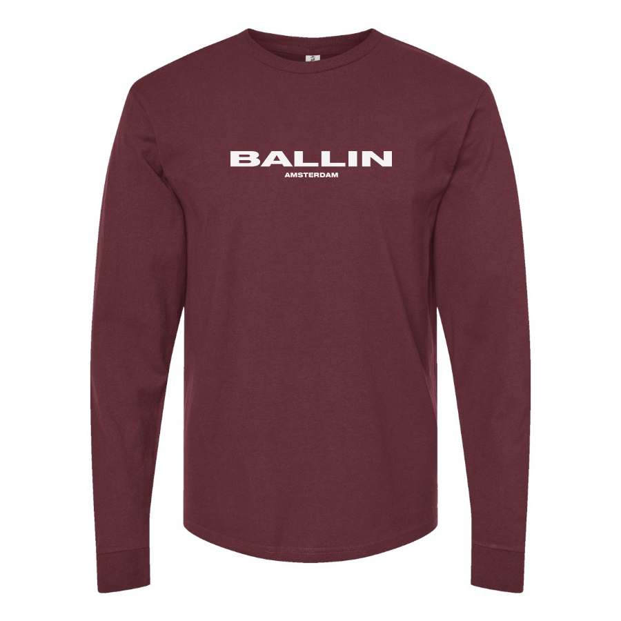 Men's Ballin Logo Cotton Long Sleeve T-Shirt