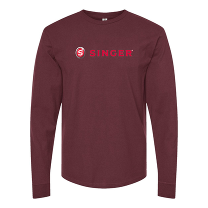 Men's Singer Logo Cotton Long Sleeve T-Shirt