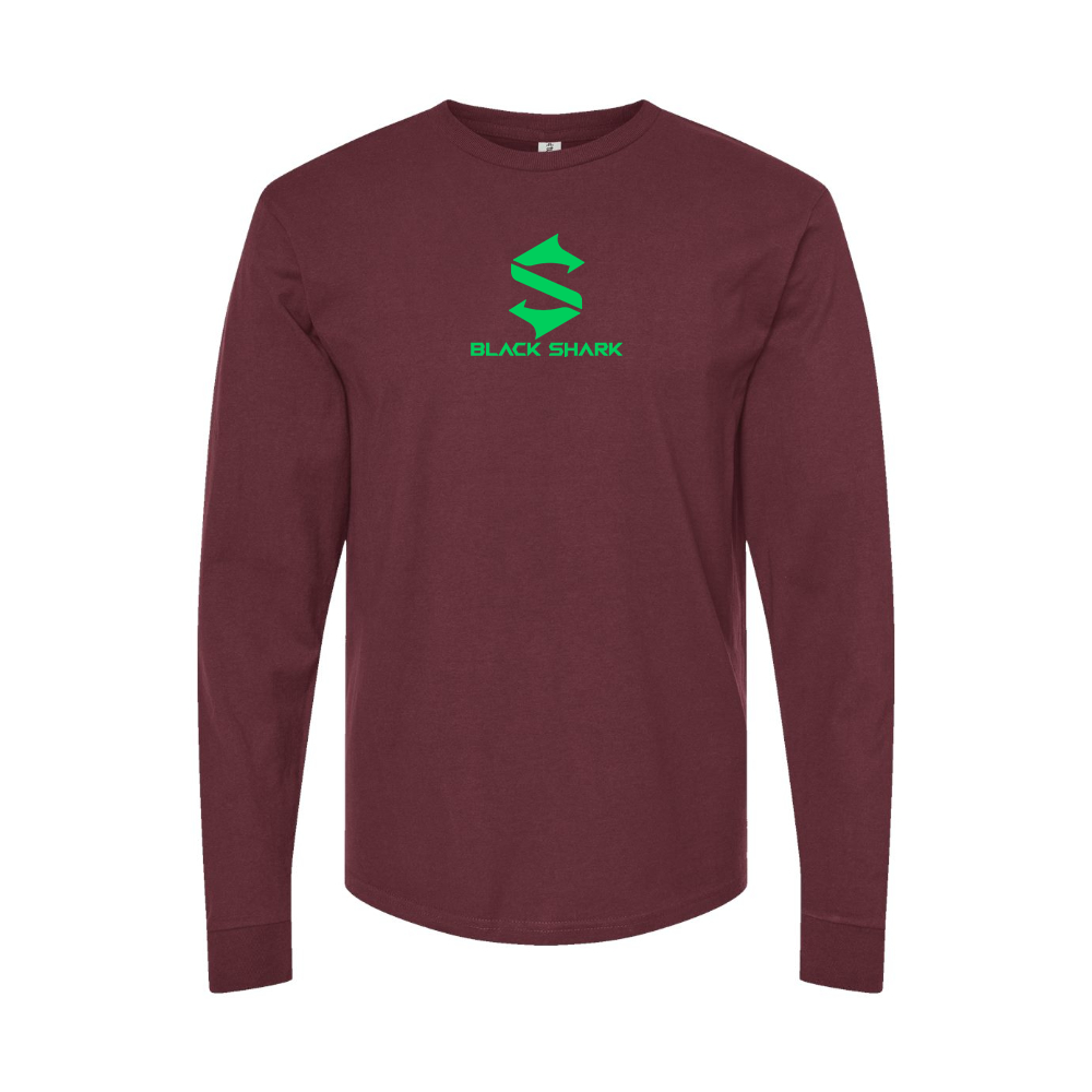 Men's Black Shark Logo Long Sleeve T-Shirt