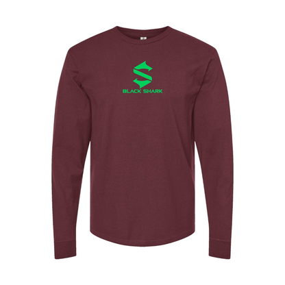 Men's Black Shark Logo Long Sleeve T-Shirt
