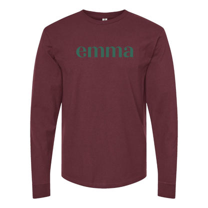 Men's Emma Logo Cotton Long Sleeve T-Shirt