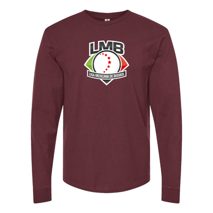 Men's Liga Mexicana de Béisbol Logo Cotton Long Sleeve T-Shirt