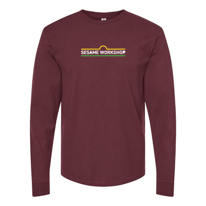 Men's Sesame Workshop Logo  Cotton Long Sleeve T-Shirt