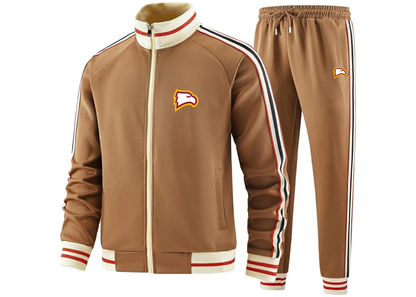 Men's Winthrop Eagles Tracksuit with Bold Striped Accents and Zippered Front Athletic Wear