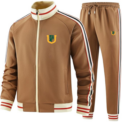 Men's San Francisco Dons Logo  Tracksuit with Bold Striped Accents and Zippered Front Athletic Wear