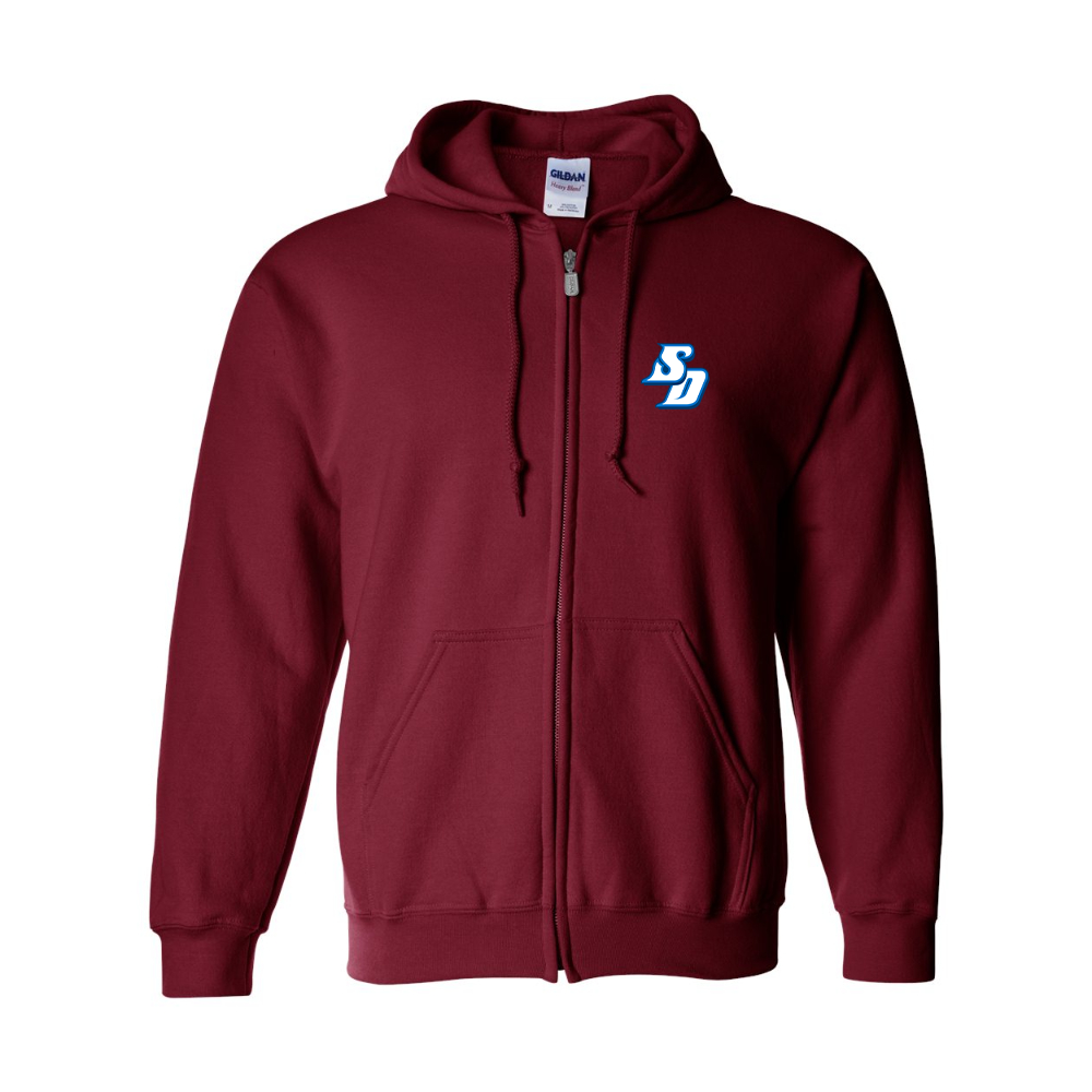 Men's San Diego Toreros Logo Gildan  Heavy Blend Full Zip Hooded Sweatshirt