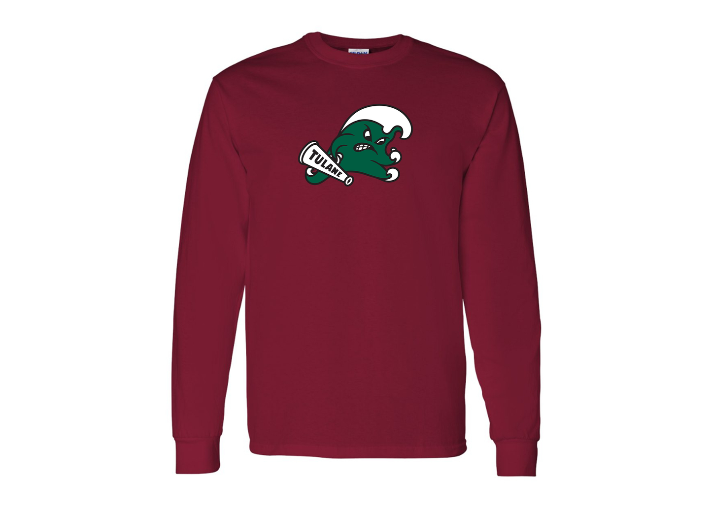 Men's Tulane Green Wave Gildan Heavy Cotton Long Sleeve T-Shirt