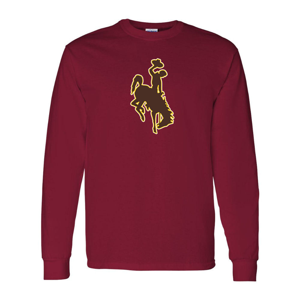 Men's Wyoming Cowboys Gildan Heavy Cotton Long Sleeve T-Shirt