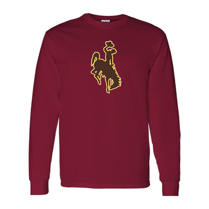 Men's Wyoming Cowboys Gildan Heavy Cotton Long Sleeve T-Shirt