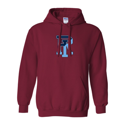 Men's Rhode Island Rams Logo Gildan  Heavy Blend Hooded Sweatshirt