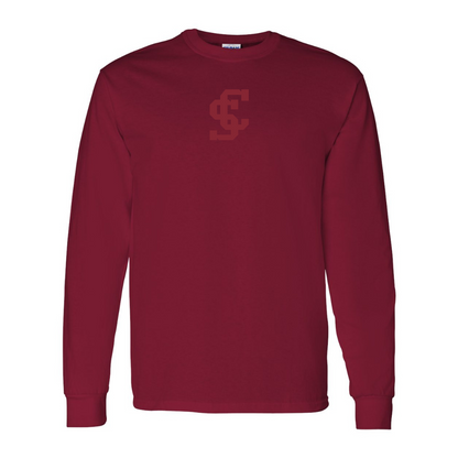 Men's Santa Clara Broncos Logo  Gildan Heavy Cotton Long Sleeve T-Shirt