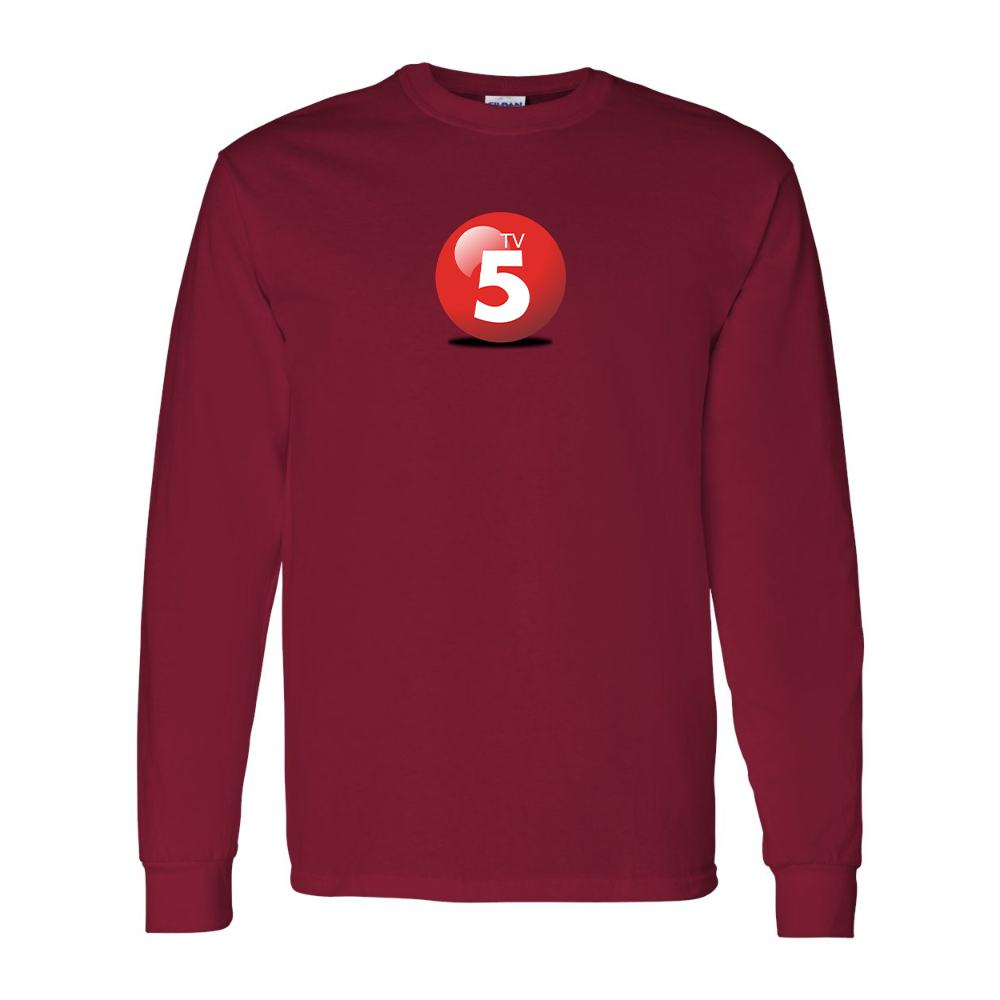 Men's ABC TV5 Logo Gildan Heavy Cotton Long Sleeve T-Shirt