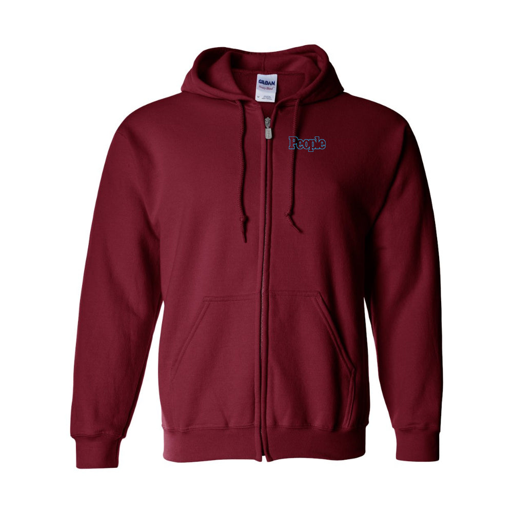 Men's People Magazine Logo Gildan  Heavy Blend Full Zip Hooded Sweatshirt