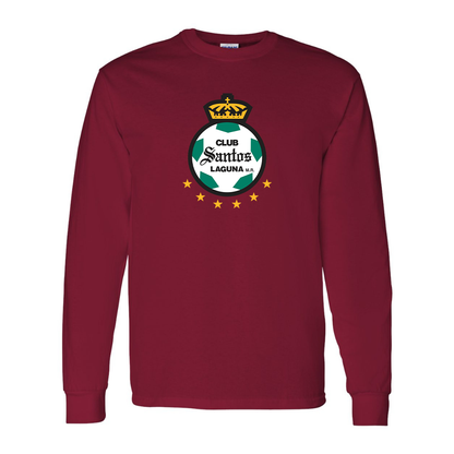 Men's Santos Laguna Soccer Gildan Heavy Cotton Long Sleeve T-Shirt