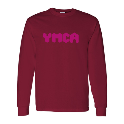 Men's  YMCA Mauve Gildan Heavy Cotton Long Sleeve T-Shirt