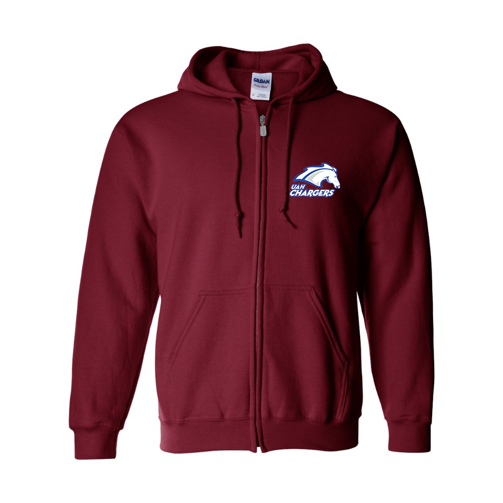 Men's Alabama Huntsville Chargers  Gildan  Heavy Blend Full Zip Hooded Sweatshirt