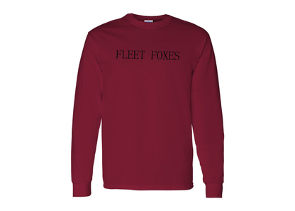 Men's Fleet Foxes Logo Gildan Heavy Cotton Long Sleeve T-Shirt