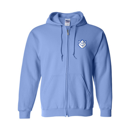 Men's Saint Louis Billikens Logo Gildan  Heavy Blend Full Zip Hooded Sweatshirt