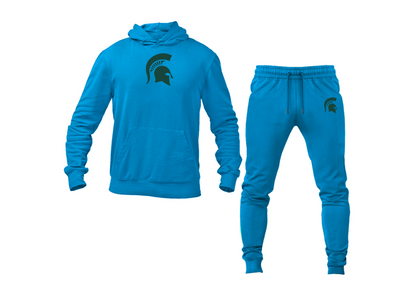 Men's Michigan State Spartans Logo Hoodie Joggers Set
