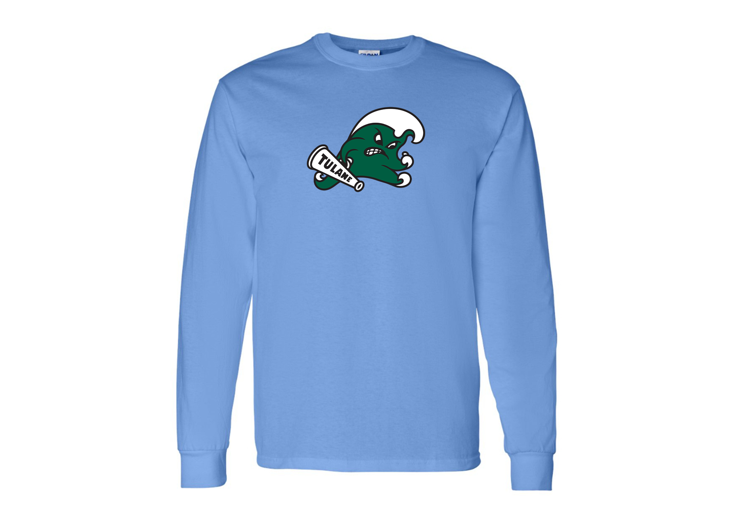 Men's Tulane Green Wave Gildan Heavy Cotton Long Sleeve T-Shirt