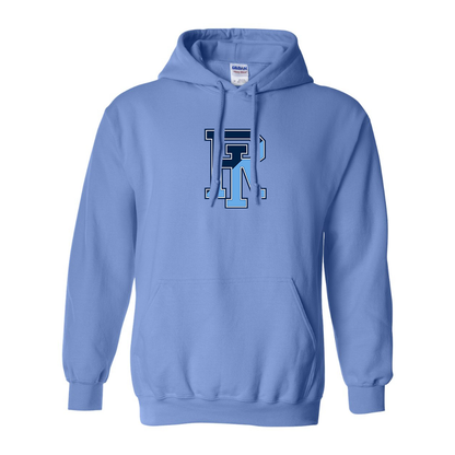Men's Rhode Island Rams Logo Gildan  Heavy Blend Hooded Sweatshirt