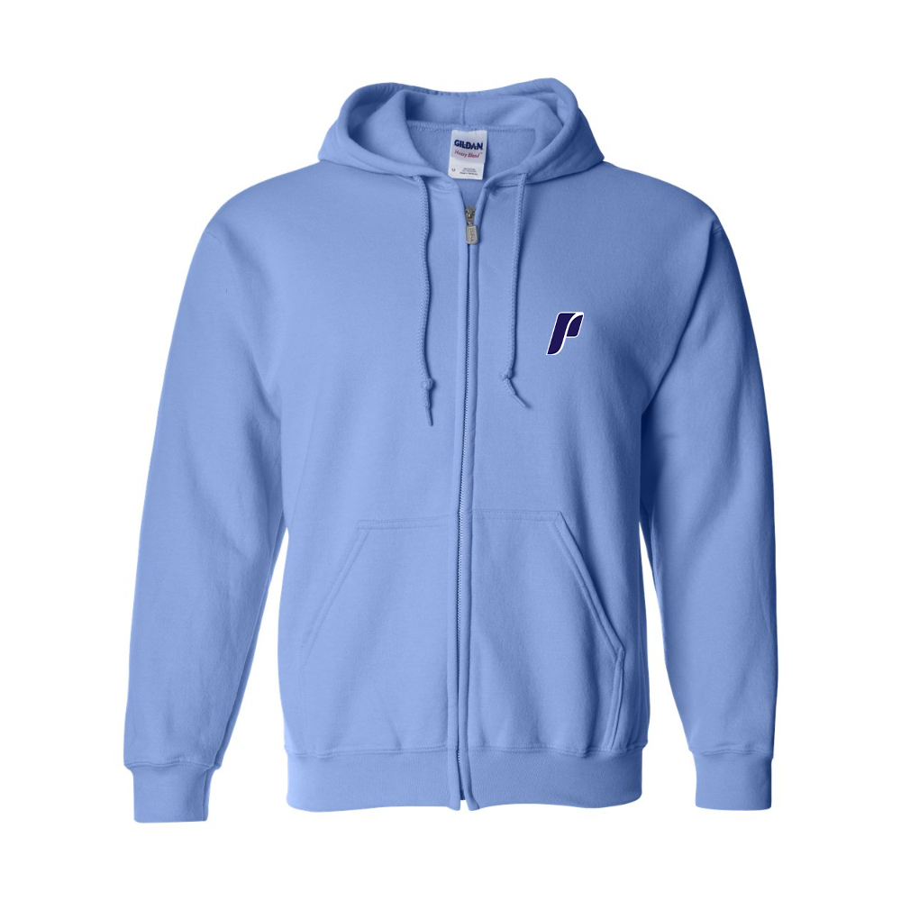 Men's Portland Pilots Logo Gildan  Heavy Blend Full Zip Hooded Sweatshirt