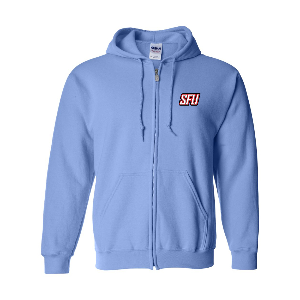 Men's Saint Francis Red Flash Logo Gildan  Heavy Blend Full Zip Hooded Sweatshirt