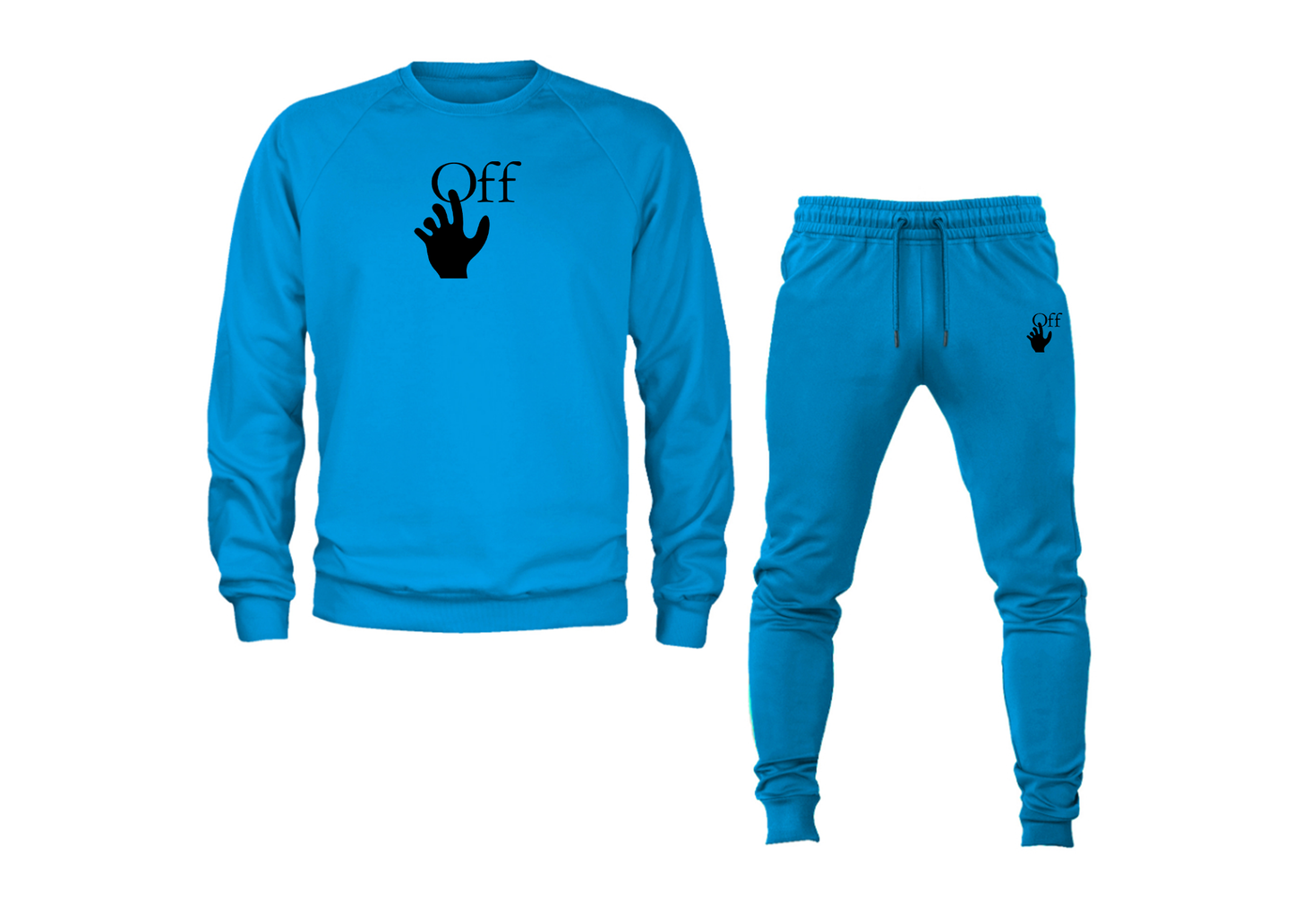 Men's Off-White Hand Crewneck Sweatshirt Joggers Suit