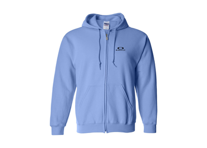Men's Oakley Logo Gildan  Heavy Blend Full Zip Hooded Sweatshirt