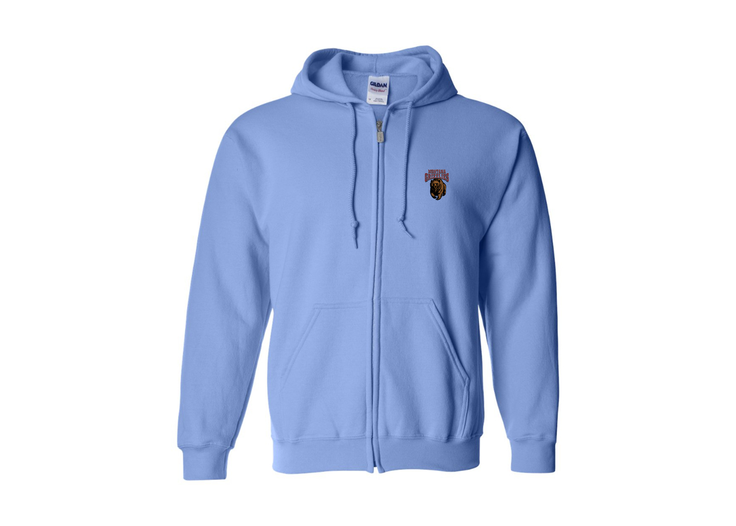Men's Montana Grizzliesl Gildan  Heavy Blend Full Zip Hooded Sweatshirt