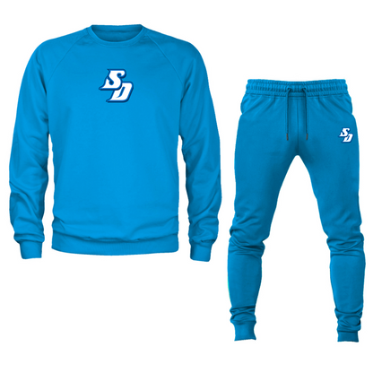 Men's San Diego Toreros Logo Crewneck Sweatshirt Joggers Suit