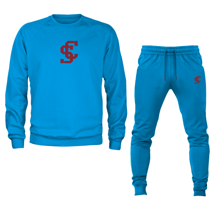 Men's Santa Clara Broncos Logo Crewneck Sweatshirt Joggers Suit