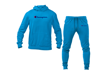 Men's Champion Logo Hoodie Joggers Set